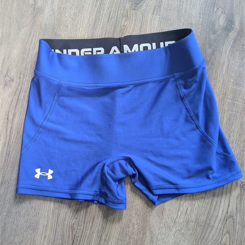 Under Armour Heatgear Women's Compression Shorts Royal Blue Size S Small